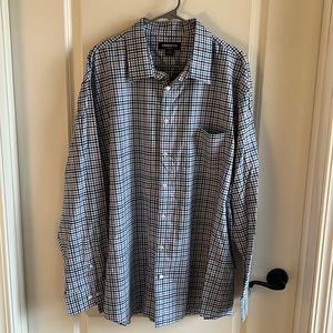 NWT Claiborne Stretch Fierce Blue Check Dress Shirt.